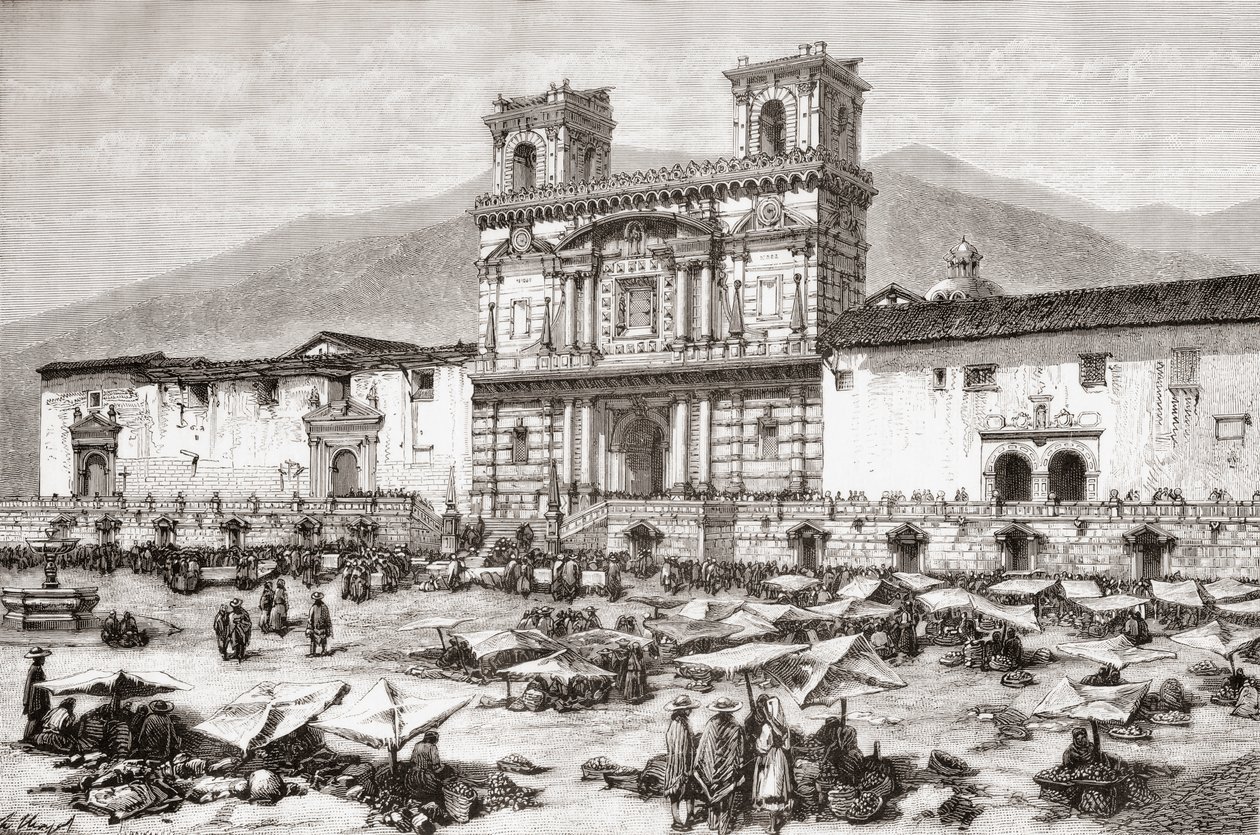 The Cathedral at Plaza de la Independencia by Spanish School