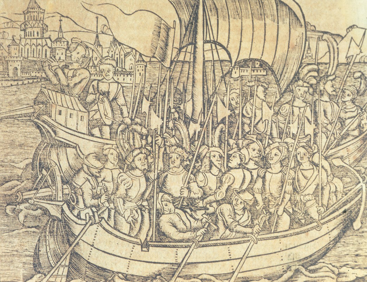 The Discovery of the New World by Christopher Columbus, illustration from 