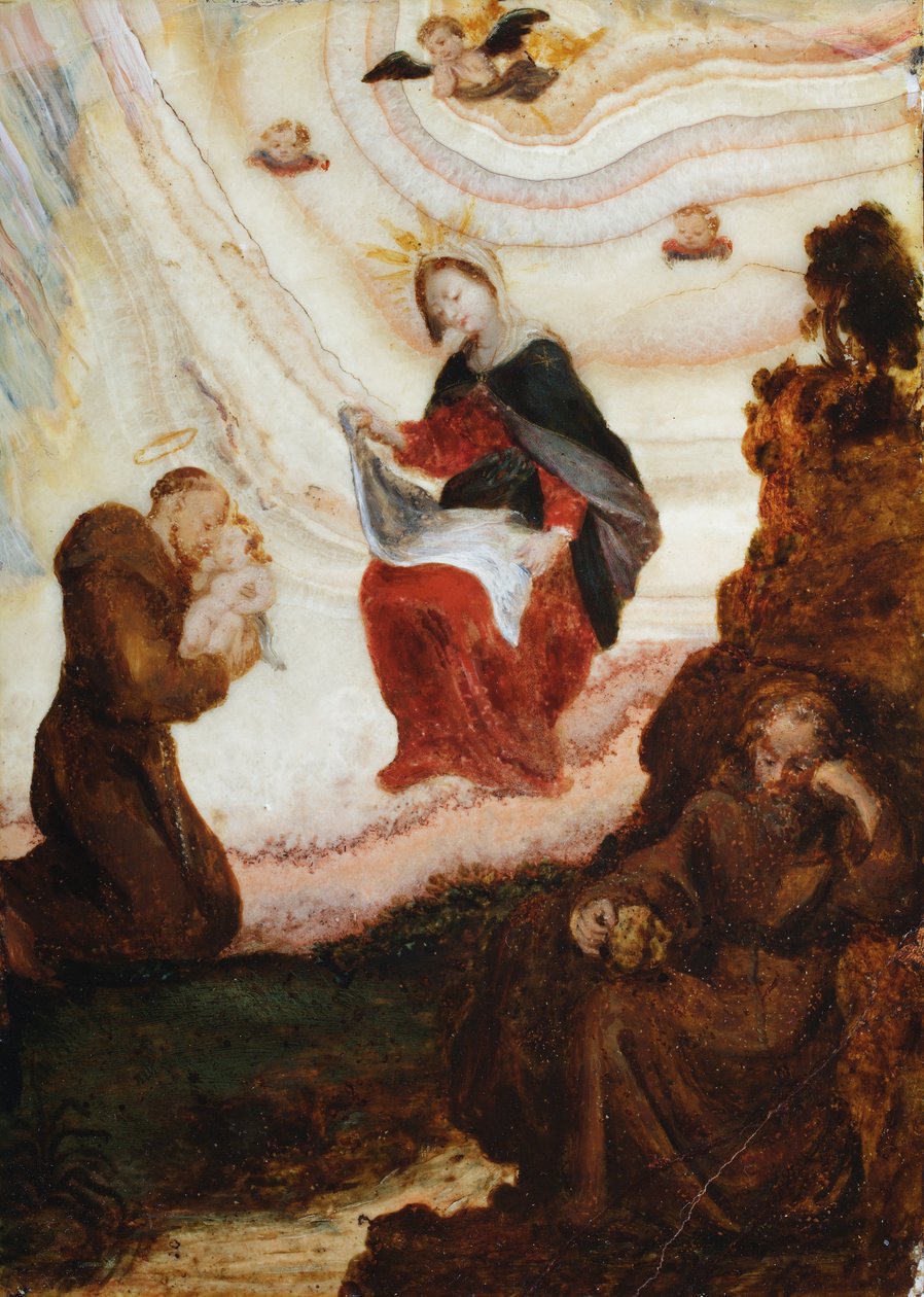 The Madonna and Child Appearing to Saint Francis by Spanish School