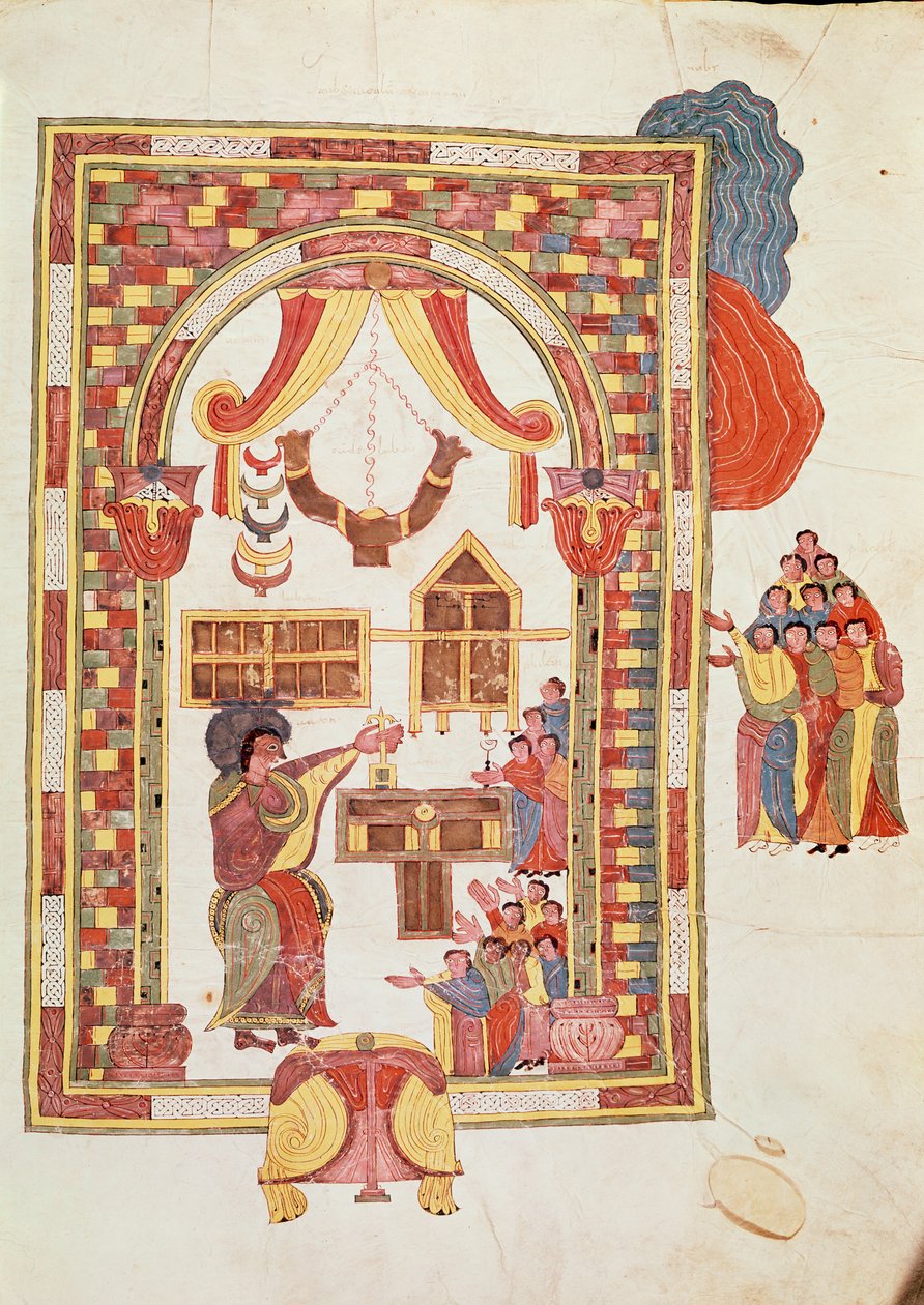 The Temple of Jerusalem, from the Visigothic-Mozarabic Bible of St. Isidores, A.D. 960 by Spanish School