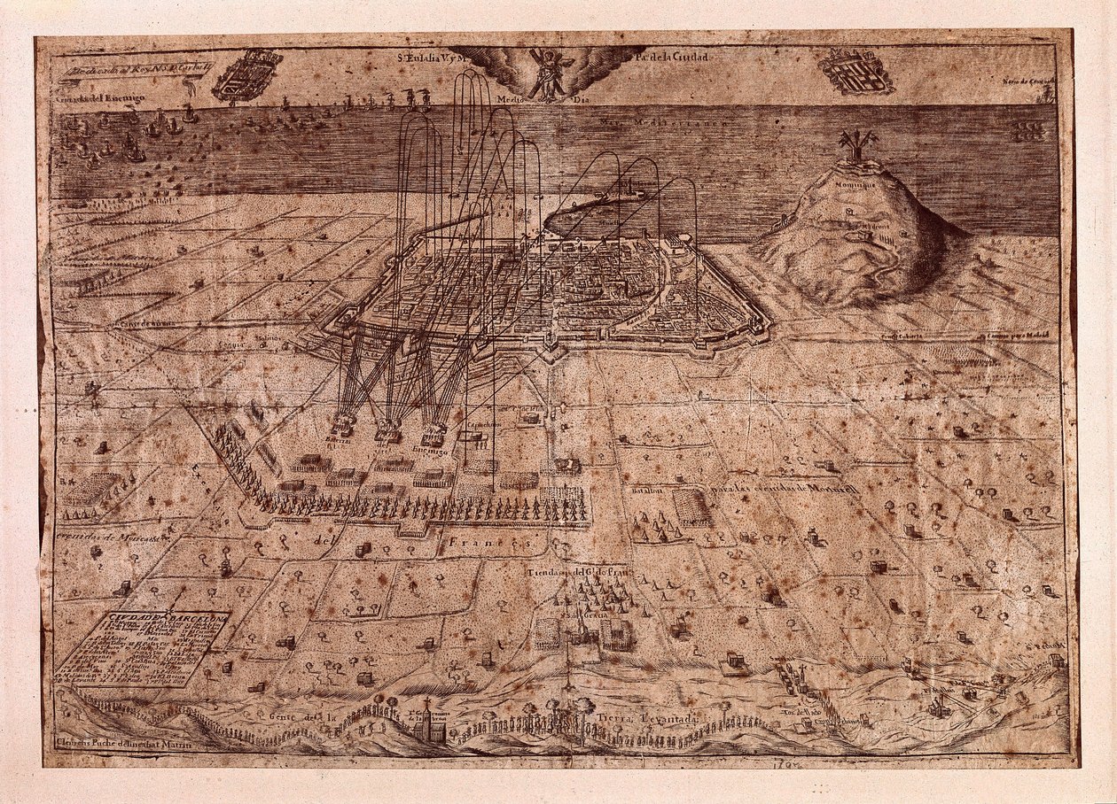 The Lifting of Catalonia or the War of the Reapers, the Siege of Barcelona by Sea and Land by the Troops of Philip IV of Spain by Spanish School