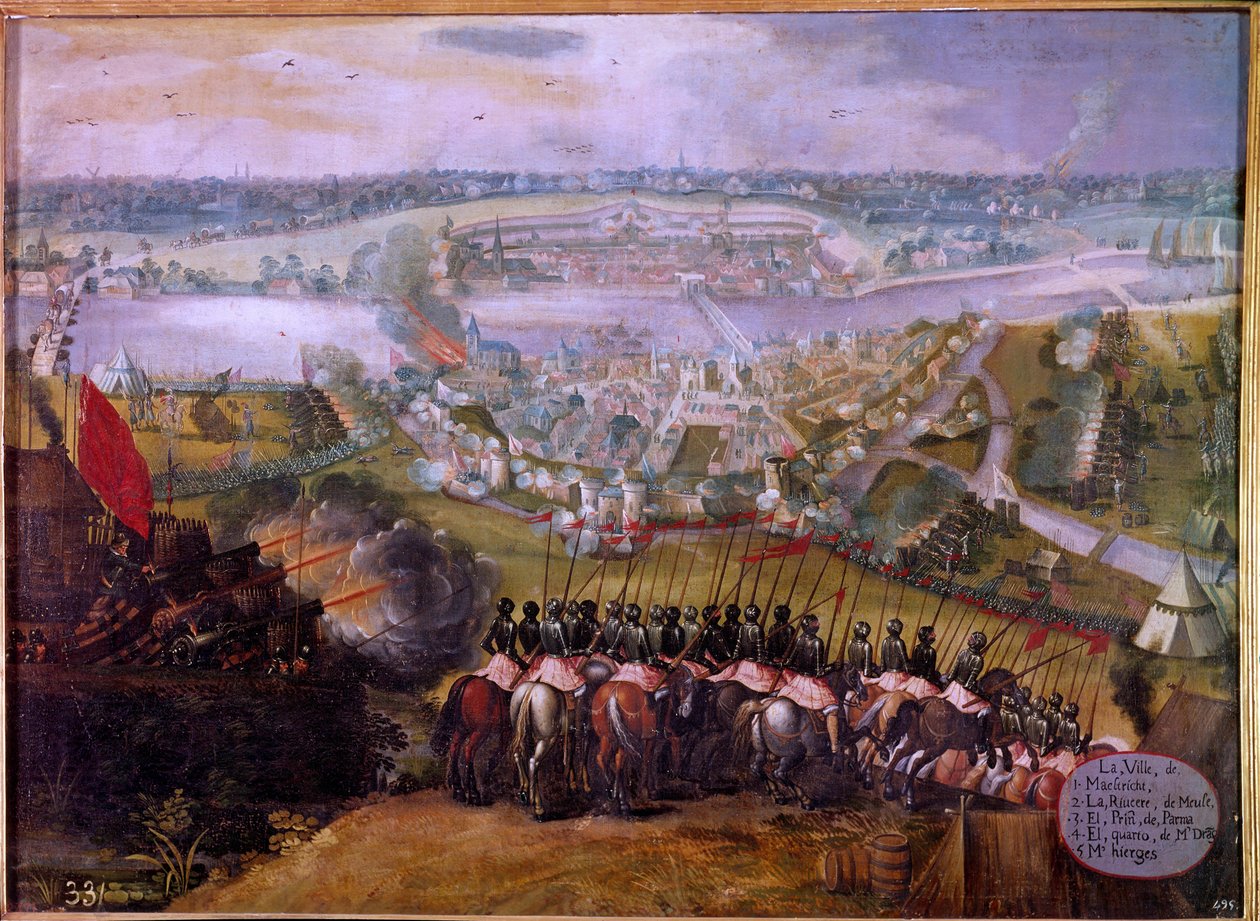 The Siege of Maastricht by the Spaniards in 1579 by Spanish School