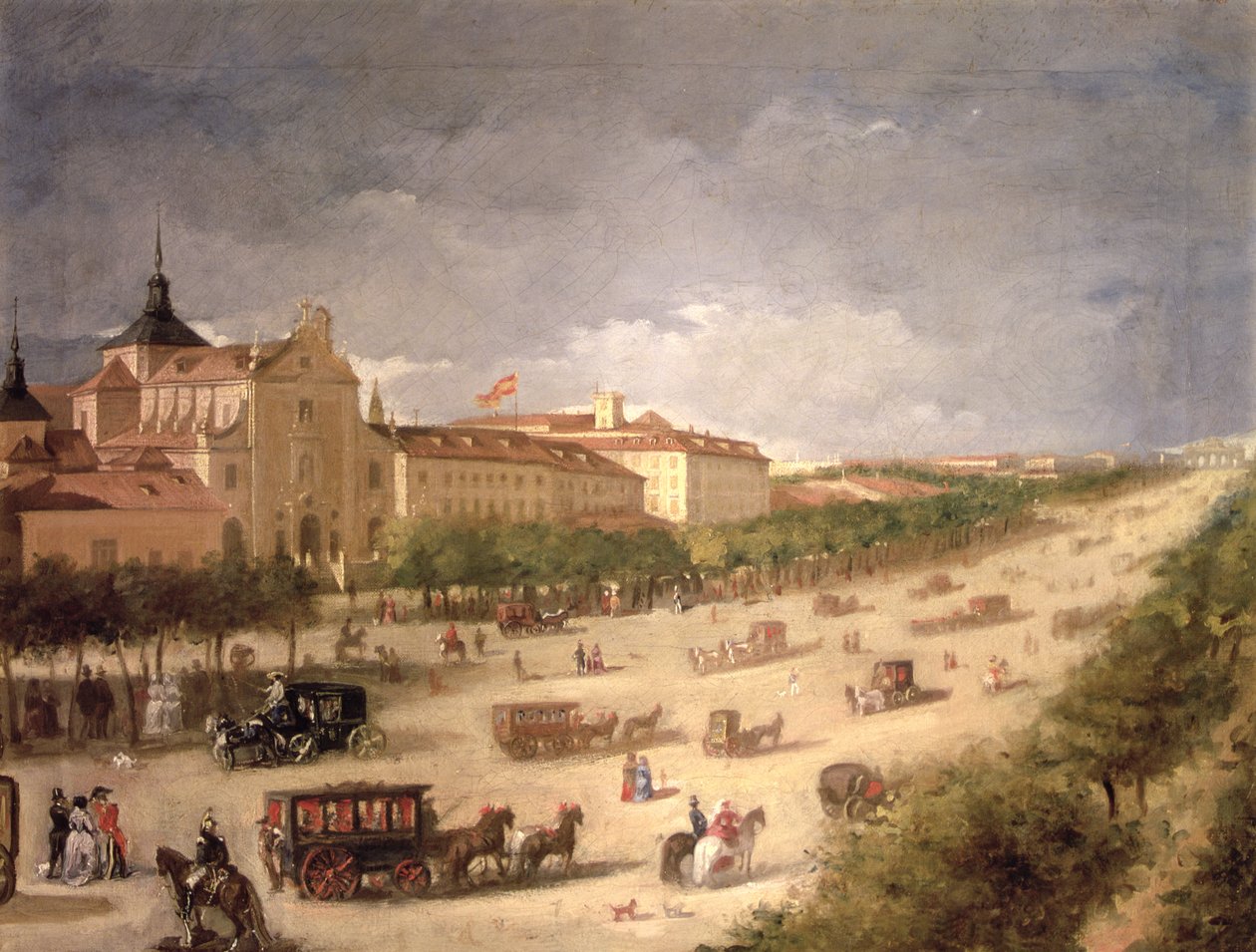 View of the Calle de Alcala, Madrid by Spanish School