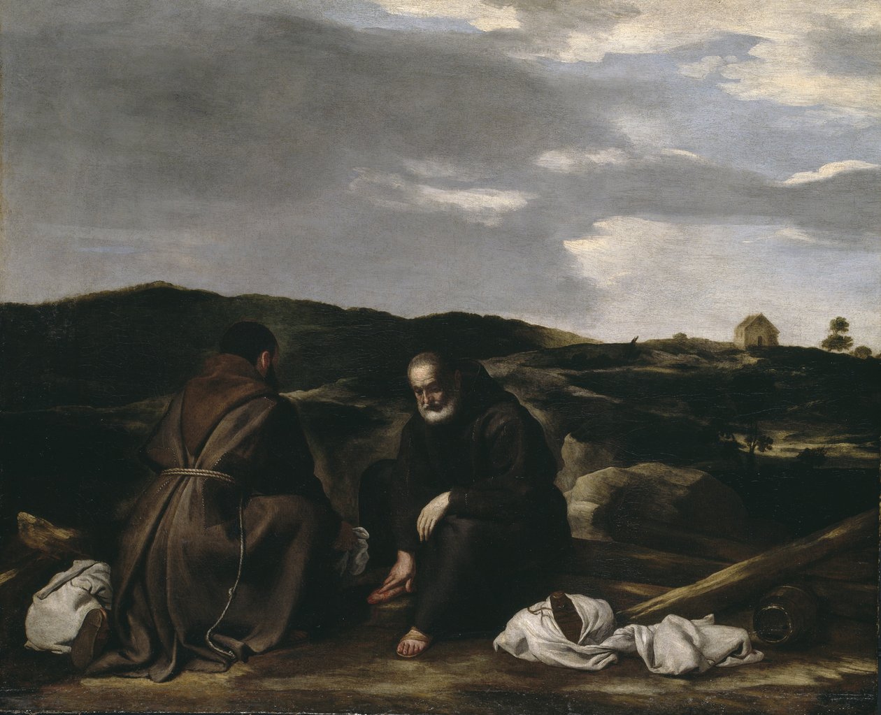 Two Monks in a Landscape, c.1645 by Spanish or Italian School