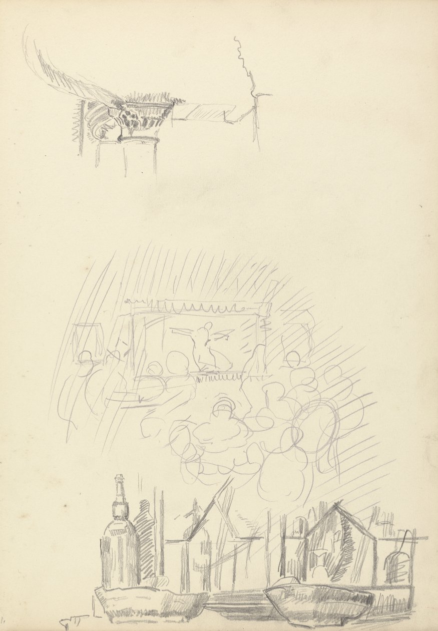 Sketches of a Stage and Bar, for the Cave of the Golden Calf by Spencer Frederick Gore