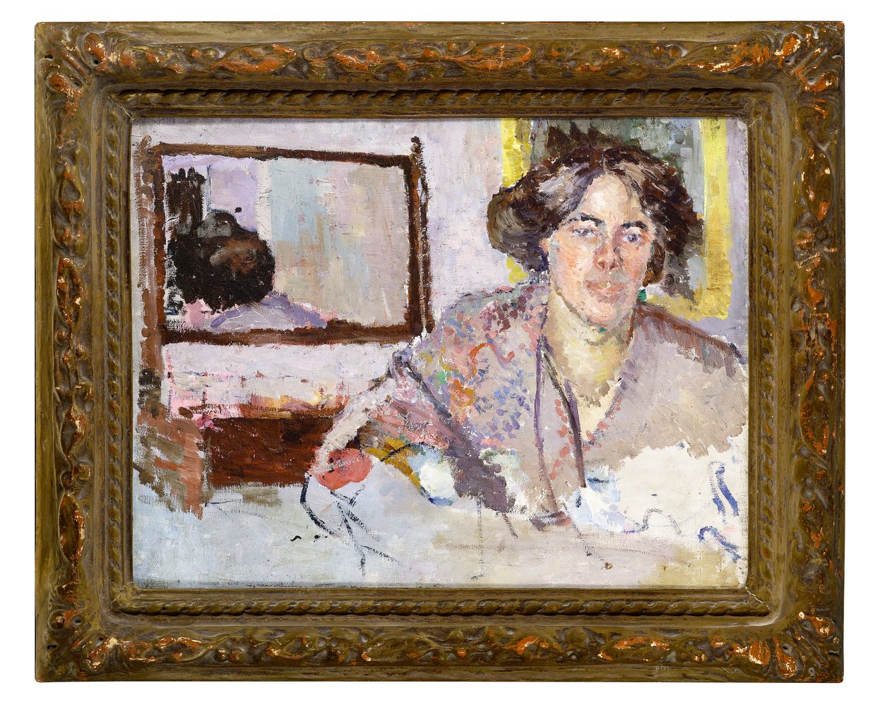 Woman in front of a mirror by Spencer Frederick Gore