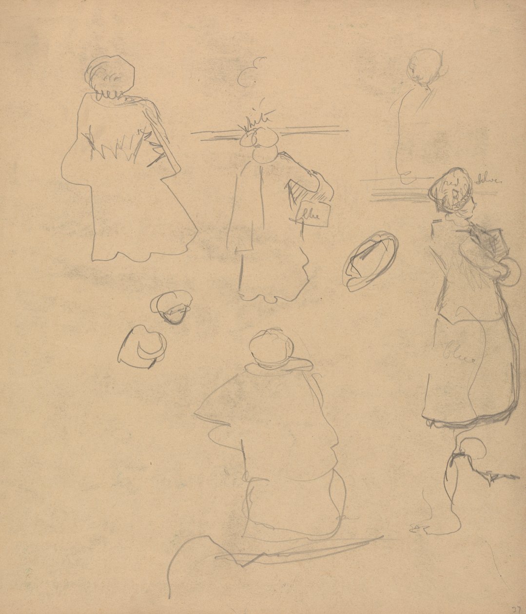 Cave of the Golden Calf: Studies of a Woman in a Coat and Hat by Spencer Frederick Gore