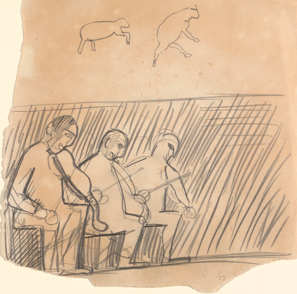 Cave of the Golden Calf: Study of Musicians and Animals by Spencer Frederick Gore