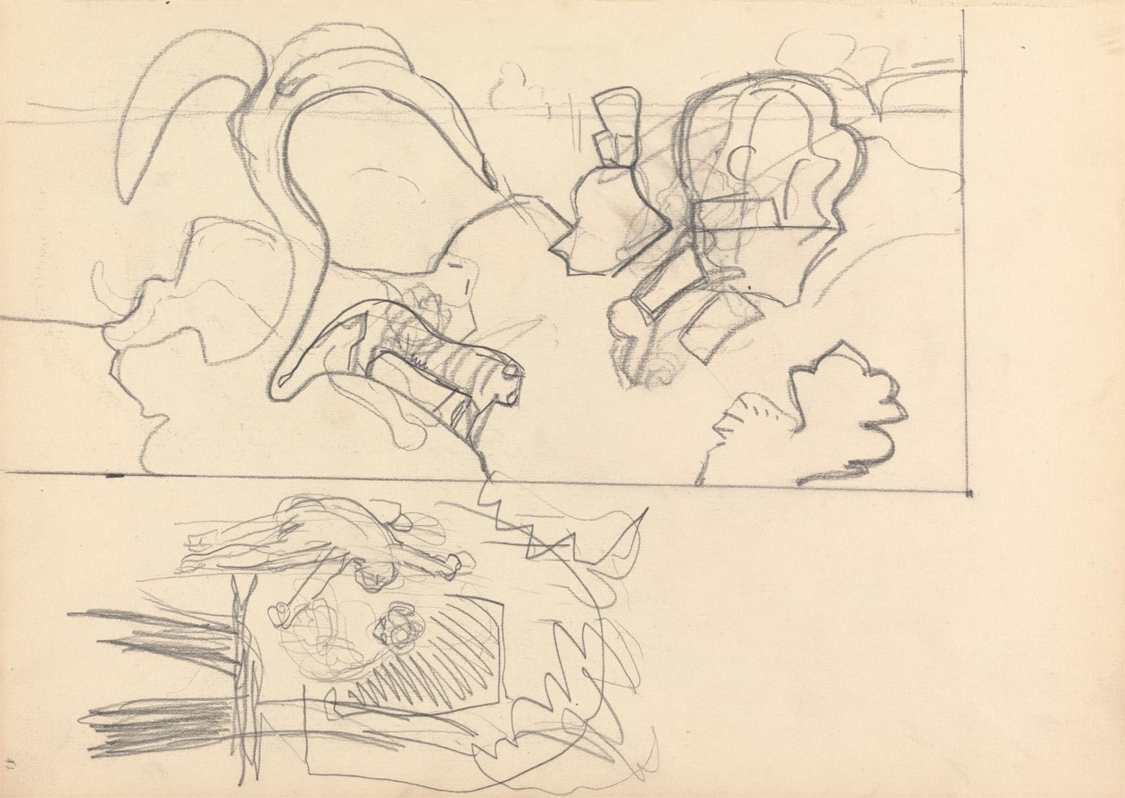 Cave of the Golden Calf: Tree House, Design for Panels with Animals by Spencer Frederick Gore
