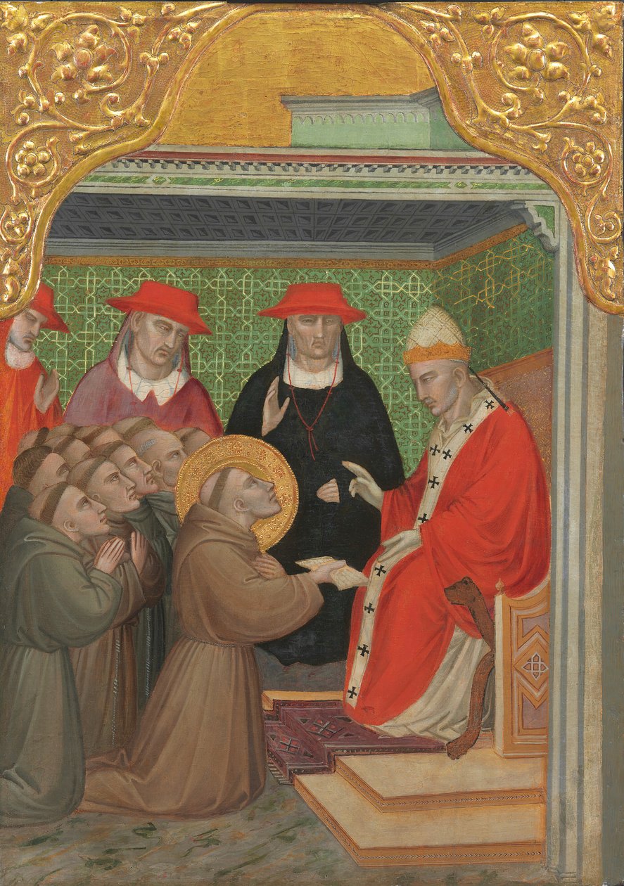 Saint Francis before the Pope The Approval of the Franciscan Rule, 1390-1400 by Spinello Aretino