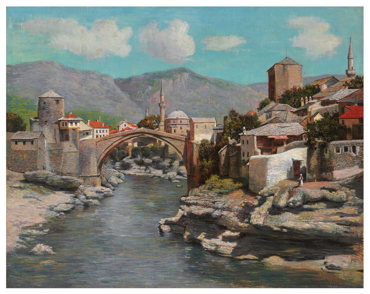 The Old Bridge in Mostar, Bosnia by Spiro Bocaric