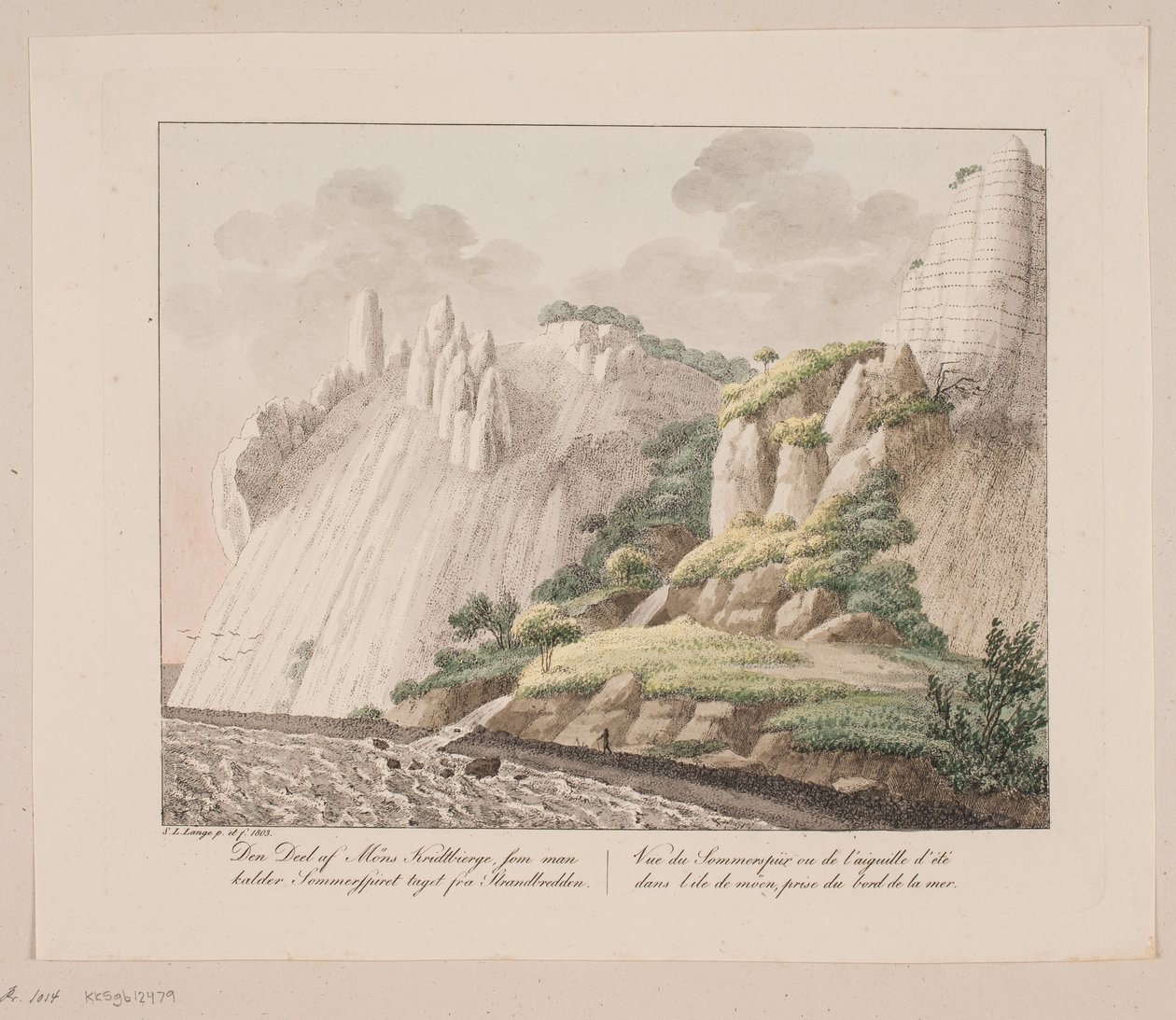 The Part of Møns Chalk Cliffs Called Sommerspiret Taken from the Shore by Søren L. Lange