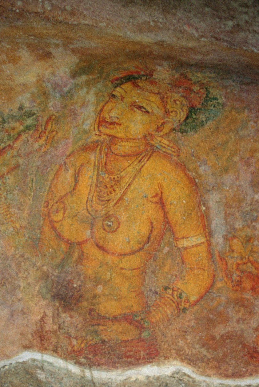The Cloud Damsels, from the Rock Fortress (detail) by Sri Lankan School