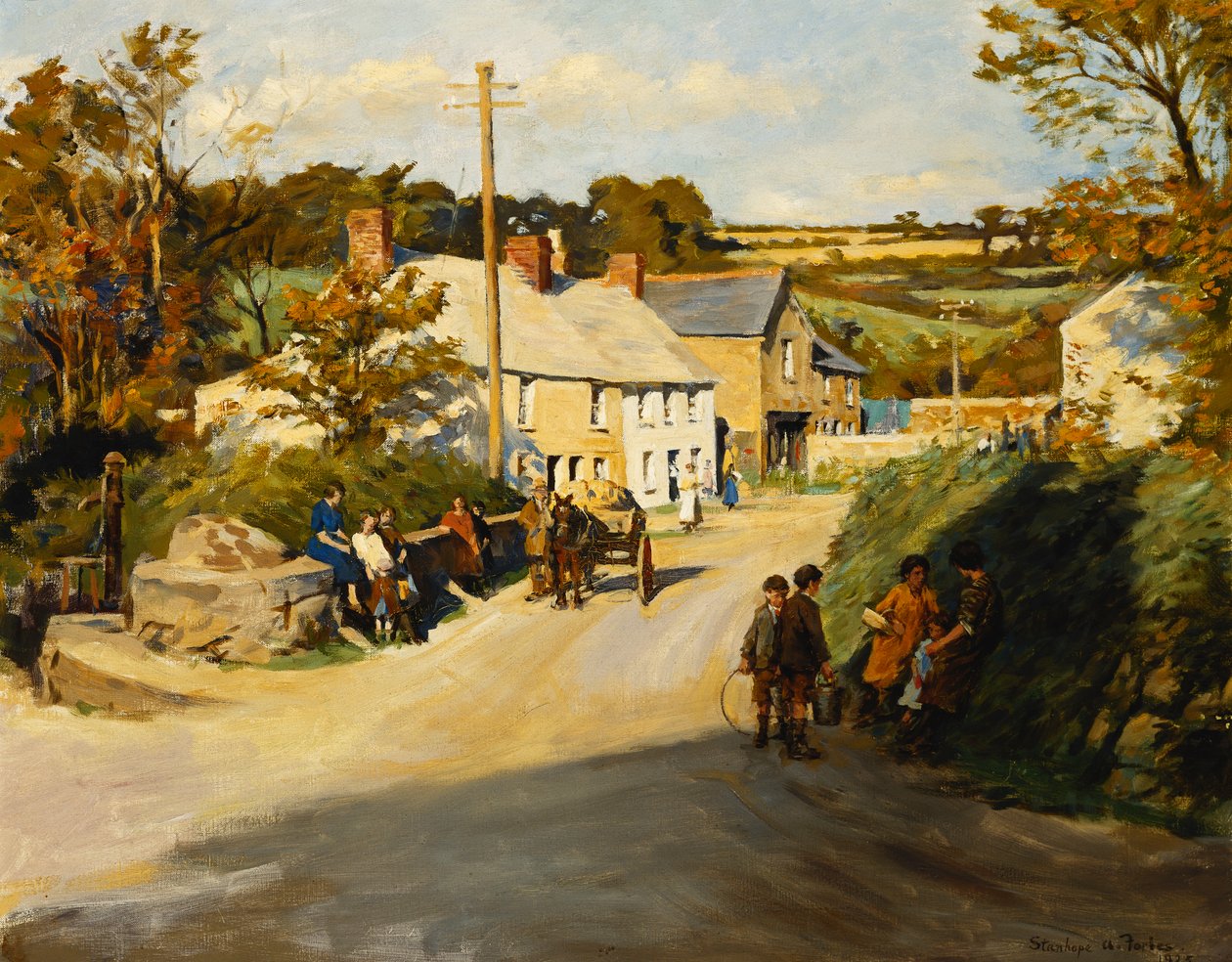 A Cornish Village by Stanhope Alexander Forbes