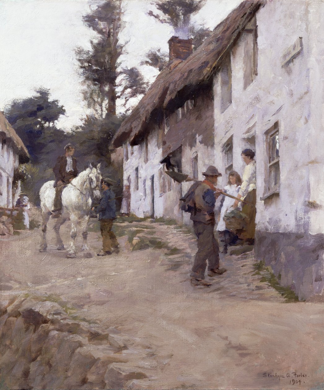 Evening - Workers Return by Stanhope Alexander Forbes