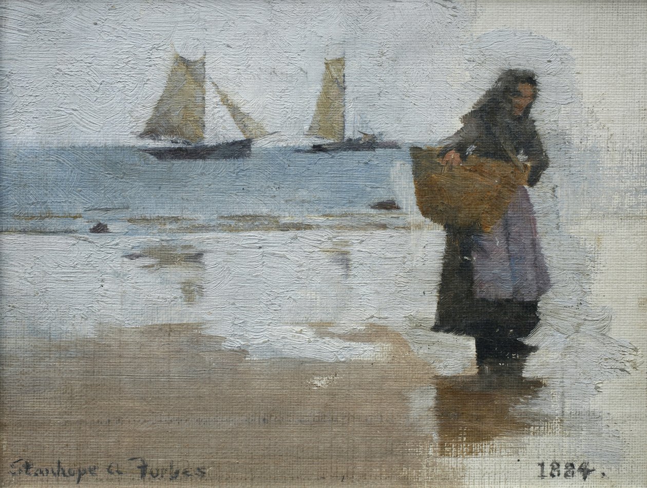 Fisherwoman on a Beach by Stanhope Alexander Forbes