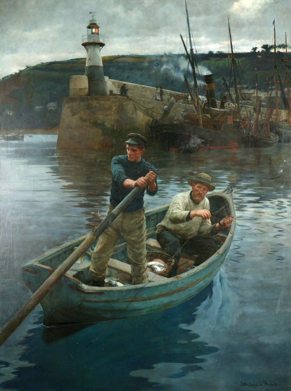 The Lighthouse of Newlyn, Cornwall by Stanhope Alexander Forbes