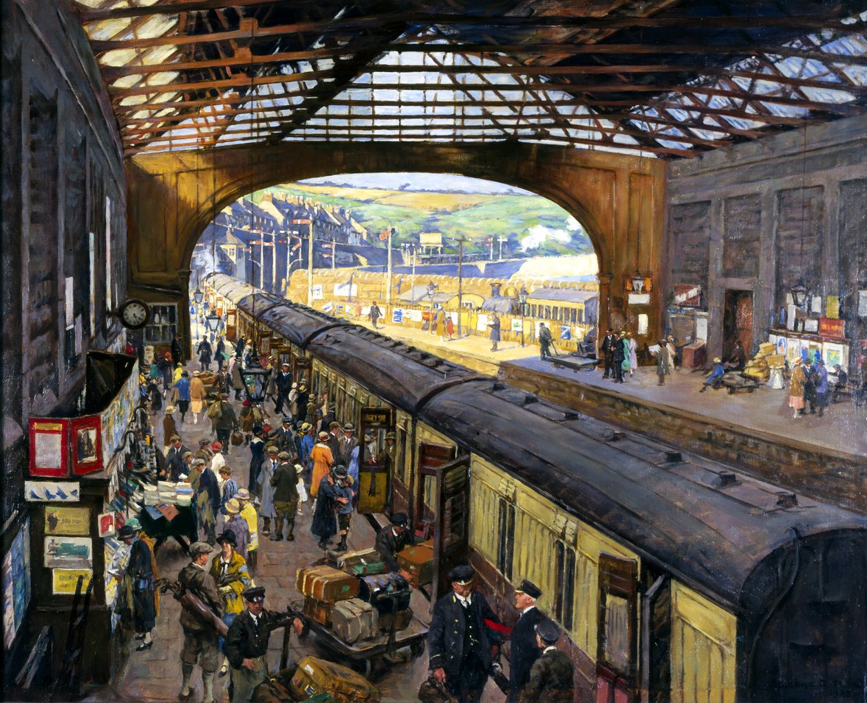 The Terminus, Penzance Station, Cornwall by Stanhope Alexander Forbes