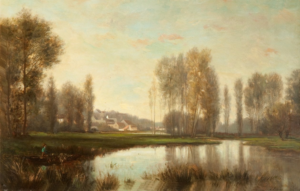 A River Scene by Stanislas Victor Edouard Lepine