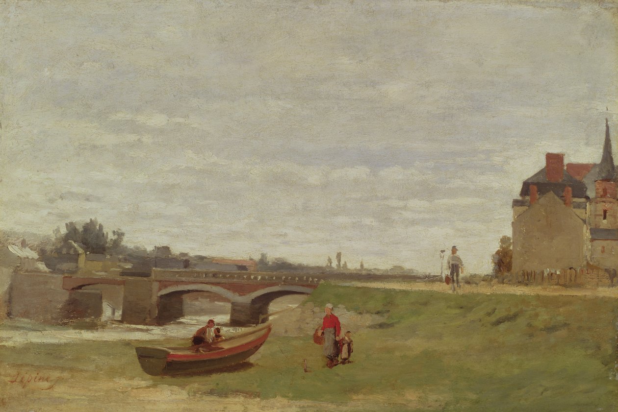 Landscape with a Bridge, early 1870s by Stanislas Victor Edouard Lepine