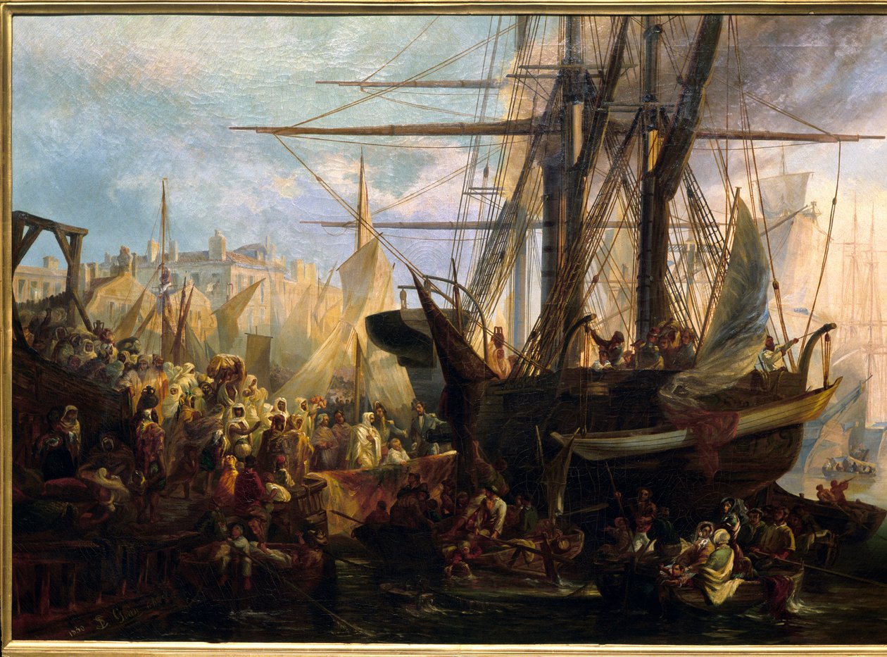 Embarkment of Abd El Kader by Stanislas Gorin
