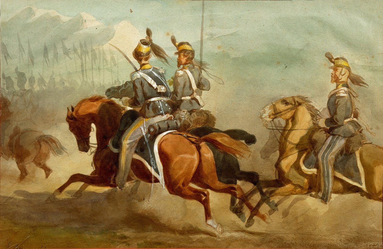 Cavalry, Illustration by Stanislao Grimaldi del Poggetto by Stanislas Grimaldi del Poggetto