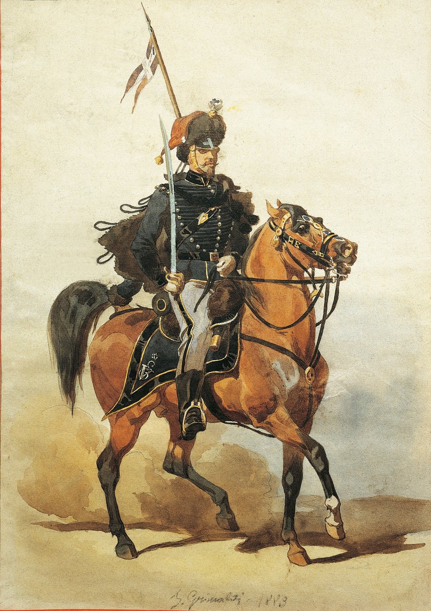 Officer of Hussars of Piacenza by Stanislas Grimaldi del Poggetto
