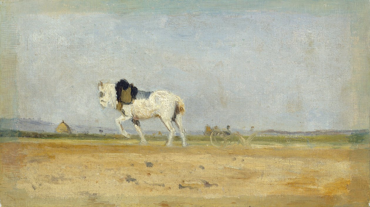 A Plow Horse in a Field, 1870-1874 by Stanislas Lepine