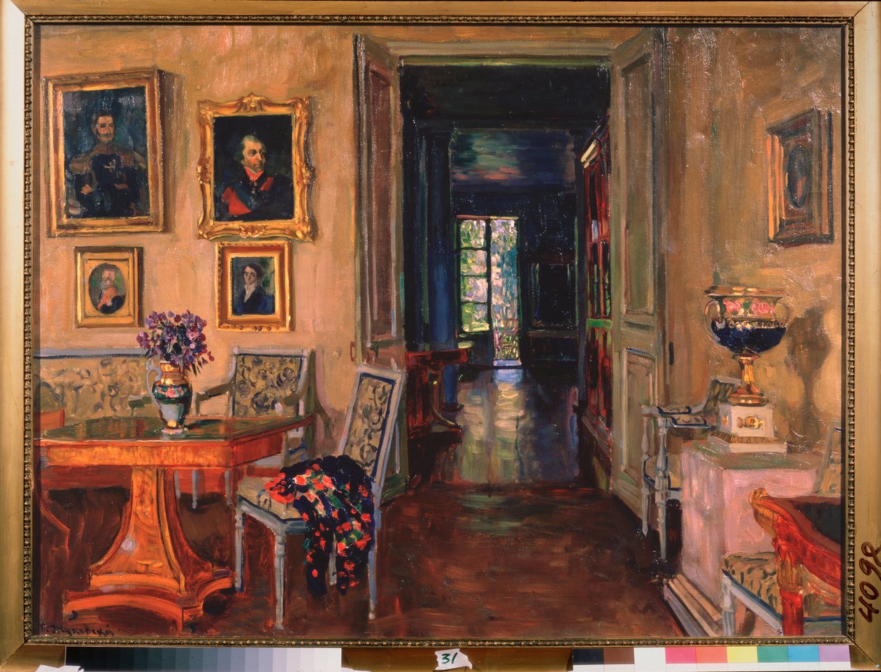 Interior of the Manor Brasovo. Painting by Stanislav Yulianovich Zhukovsky (1873-1944) by Stanislav Joulianovitch Joukovski