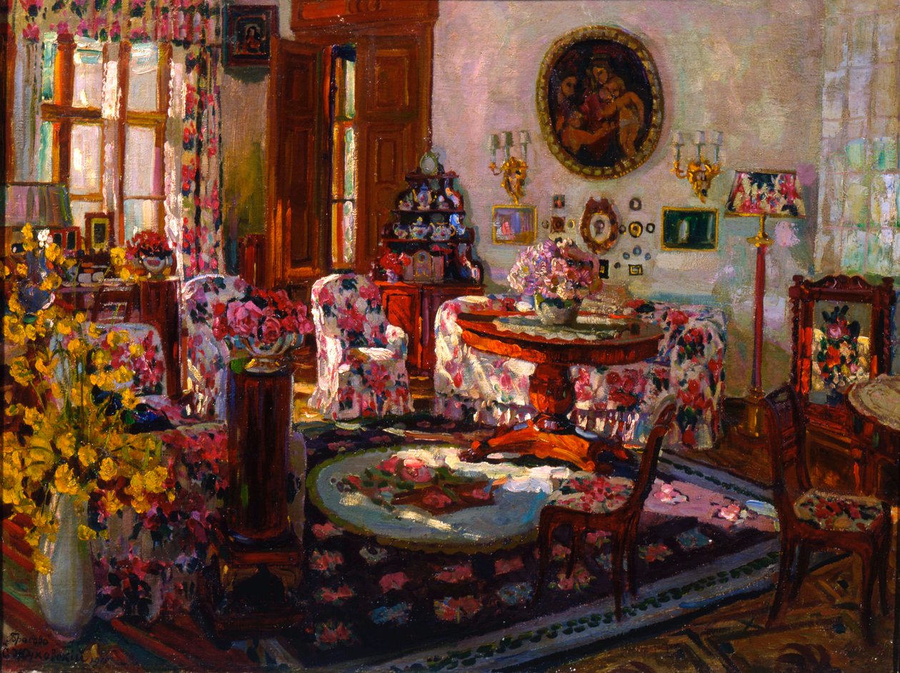 Interior in the Manor House Brasovo by Stanislav Julianovic Zukovskij