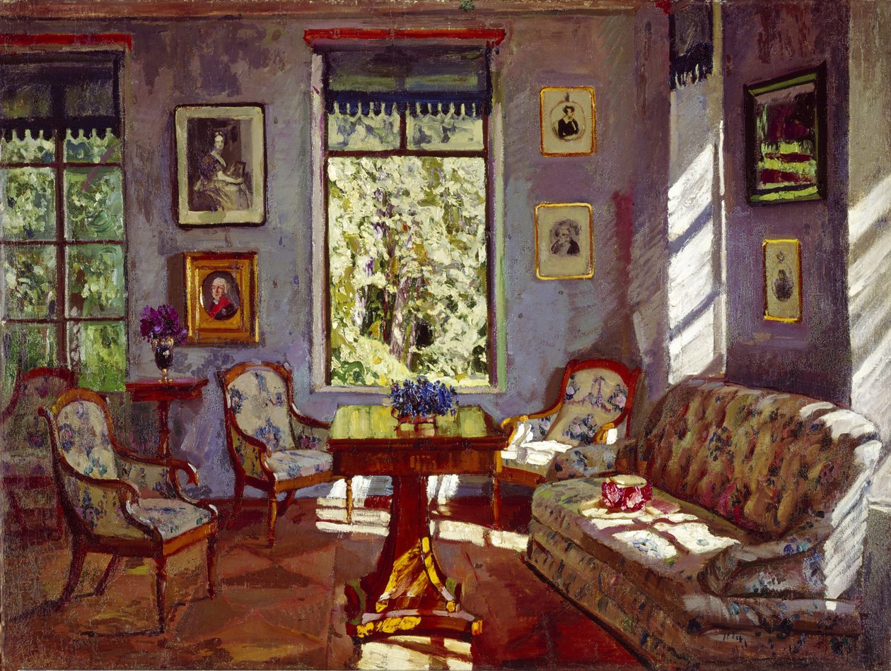 The Sitting Room in the Manor House Rozhdestveno by Stanislav Julianovic Zukovskij
