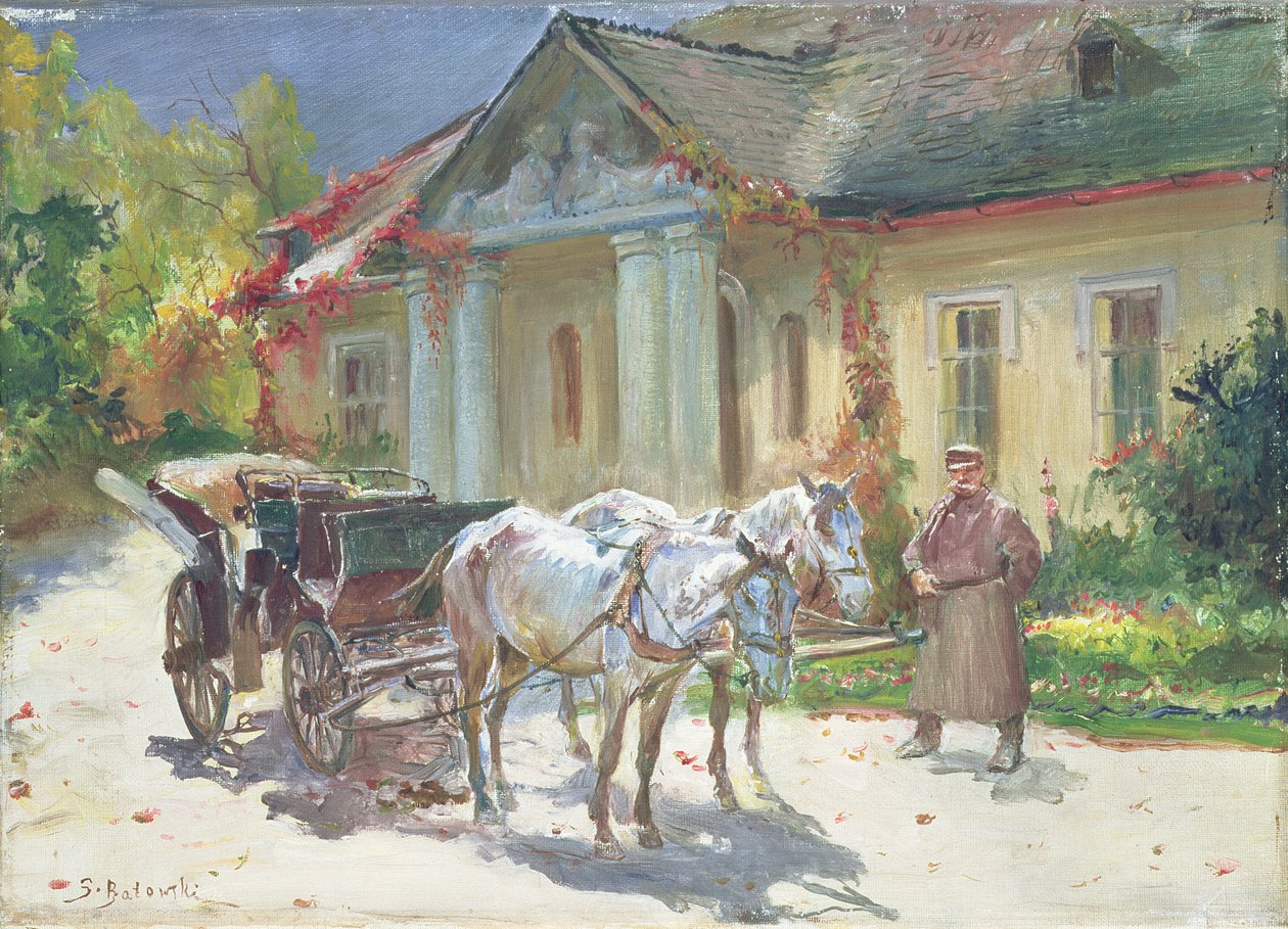 In Front of a Polish Manor, c.1930 by Stanislaw Kaczor Batowski