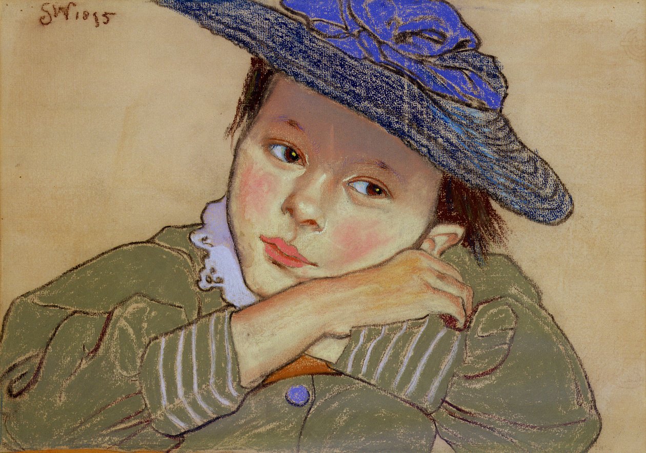 Girl in a Blue Hat, 1895 by Stanislaw Wyspianski