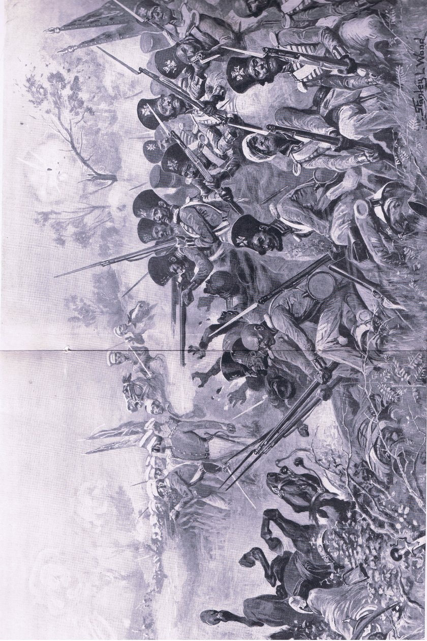Chilianwala, January 13th 1849: Goddys Brigade making a gallant stand when surrounded by Sikhs by Stanley L. Wood