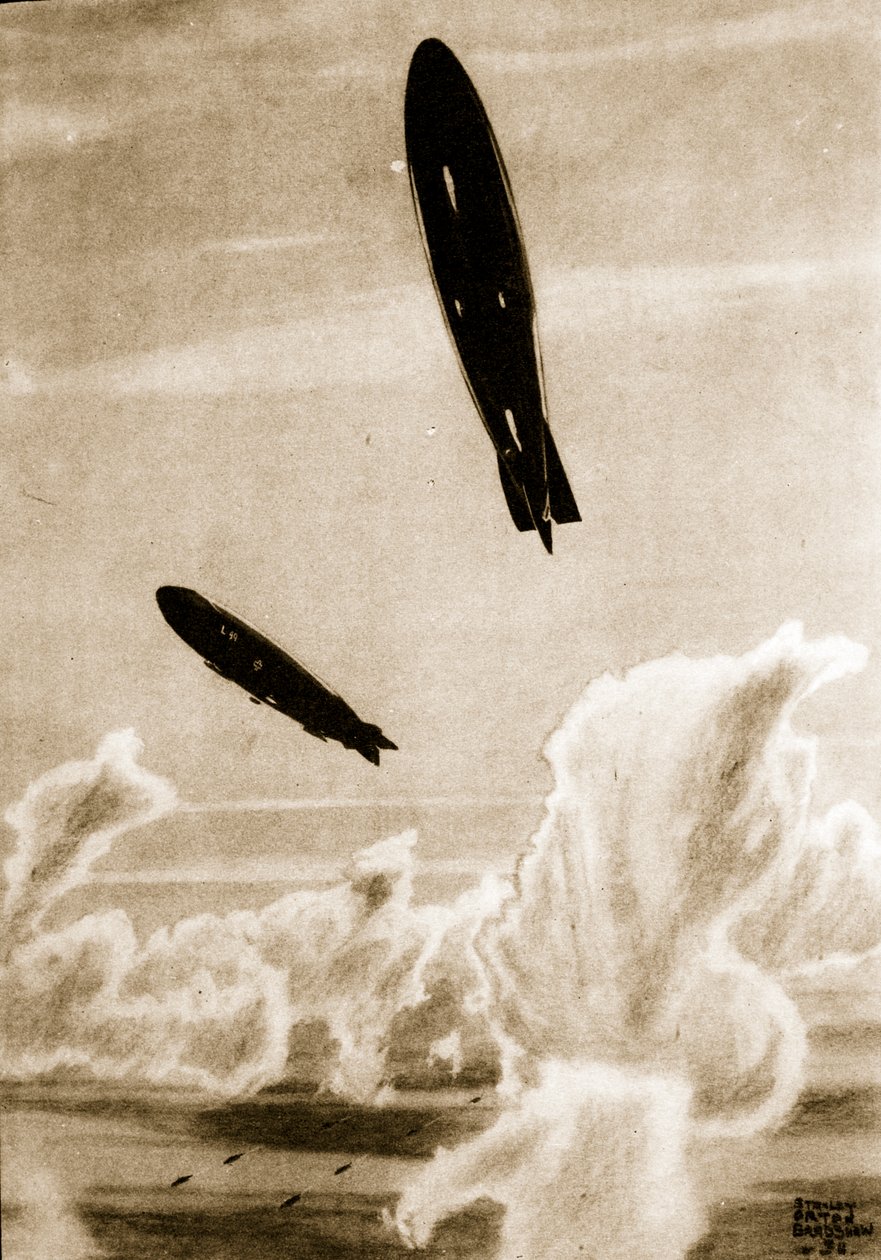 Zepps on North Sea Patrol, illustration from 