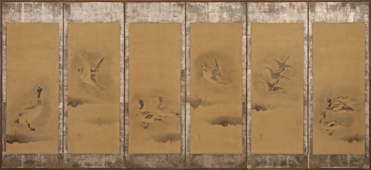 Wild geese, Momoyama or Edo period by Sôtatsu