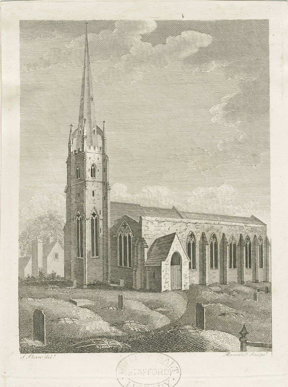 Clifton Campville Church (engraving) by Stebbing Shaw