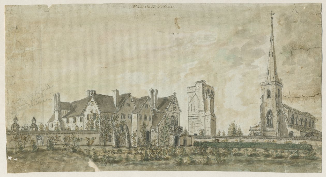 Hamstall Ridware - Church and Manor House by Stebbing Shaw
