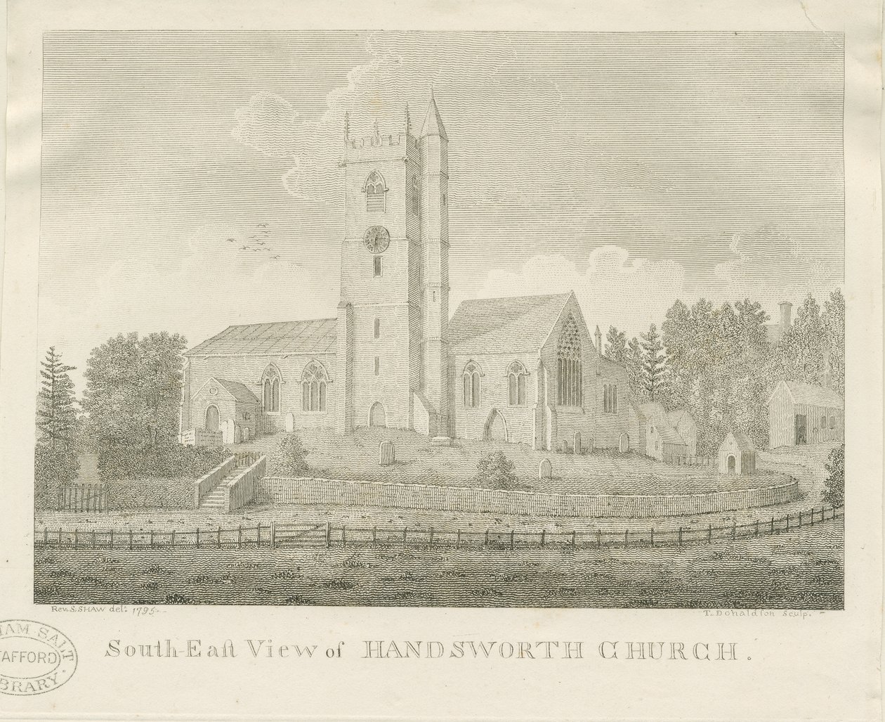 Handsworth Church (engraving) by Stebbing Shaw