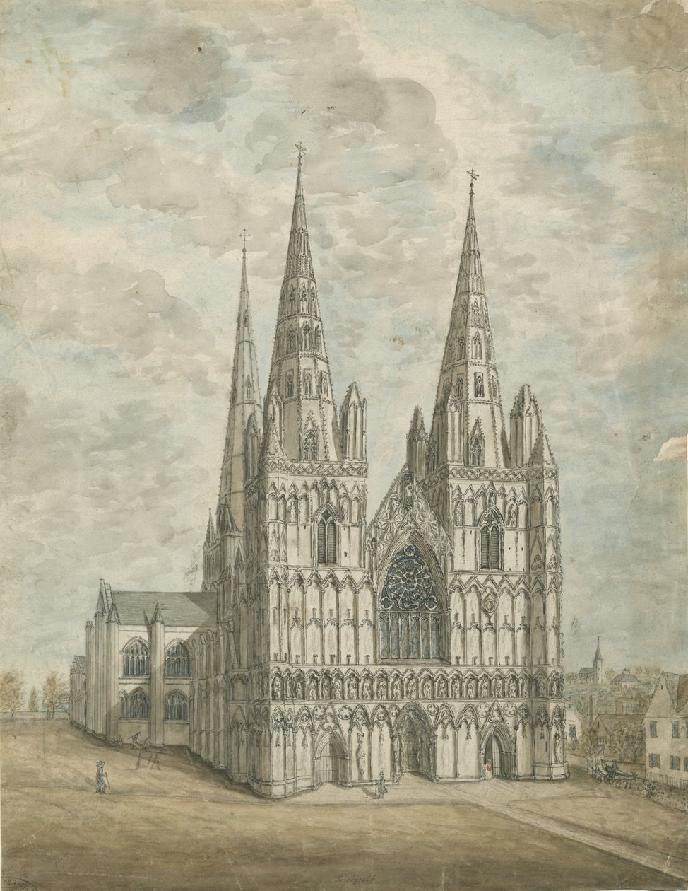 Lichfield Cathedral - West Front by Stebbing Shaw