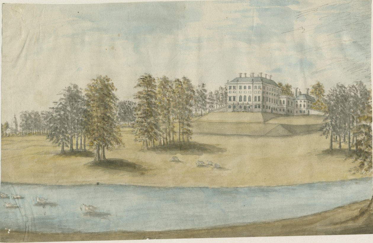 Patshull House: Water Colour Painting by Stebbing Shaw