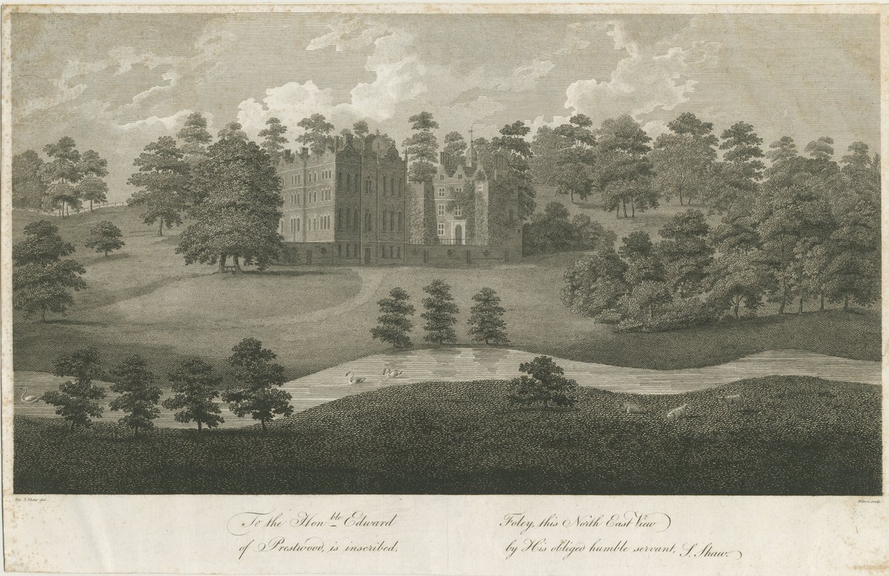 Prestwood Hall (engraving) by Stebbing Shaw
