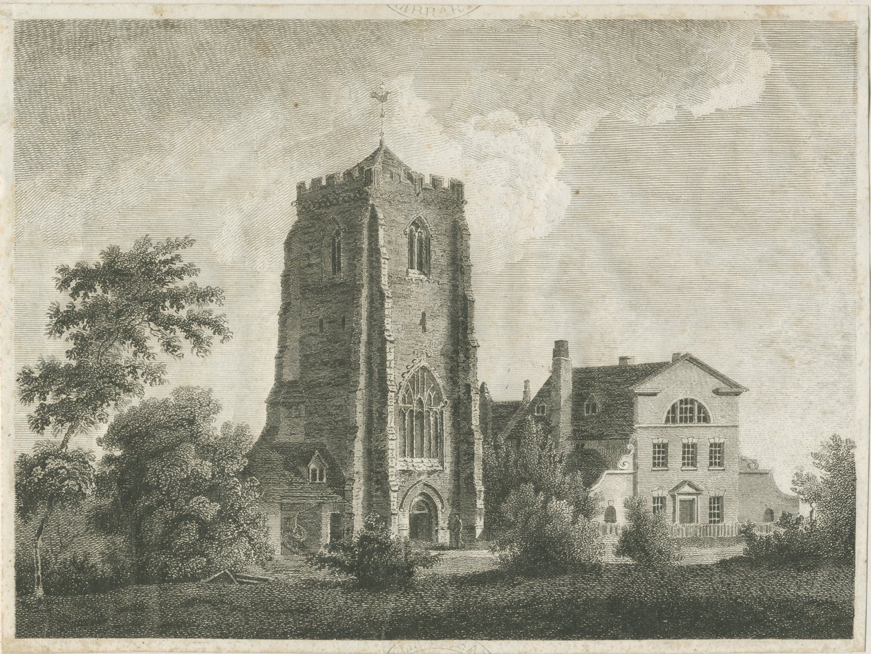 Ranton Abbey [Priory]: Engraving by Stebbing Shaw