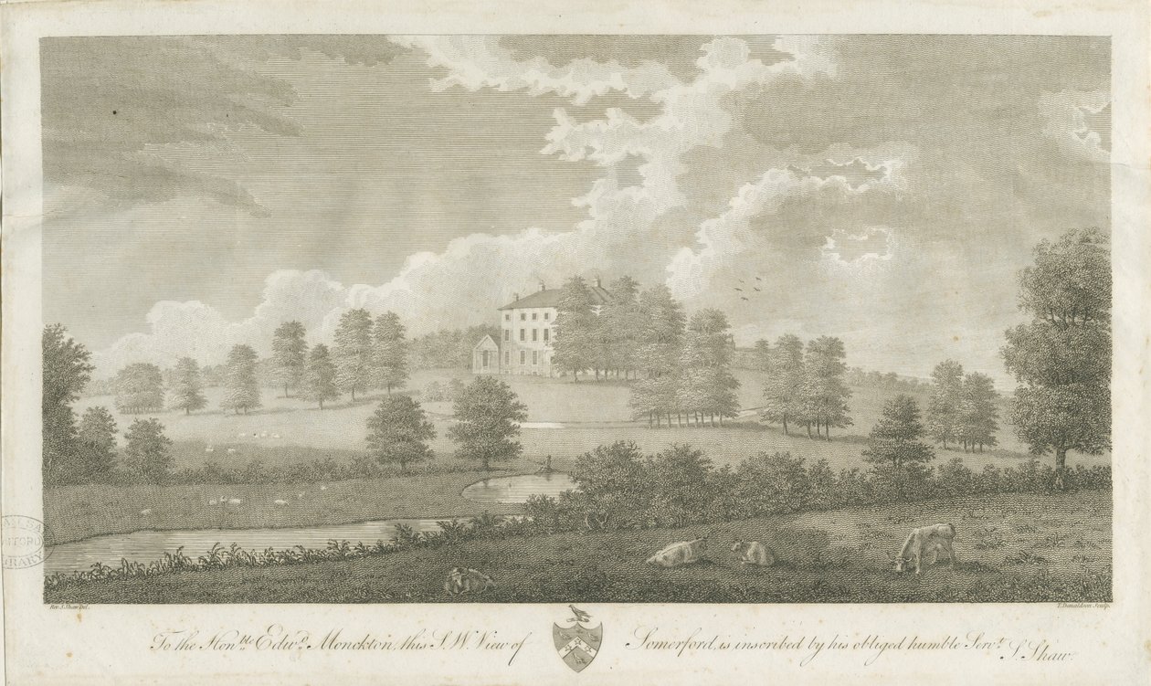 Somerford Hall (engraving) by Stebbing Shaw