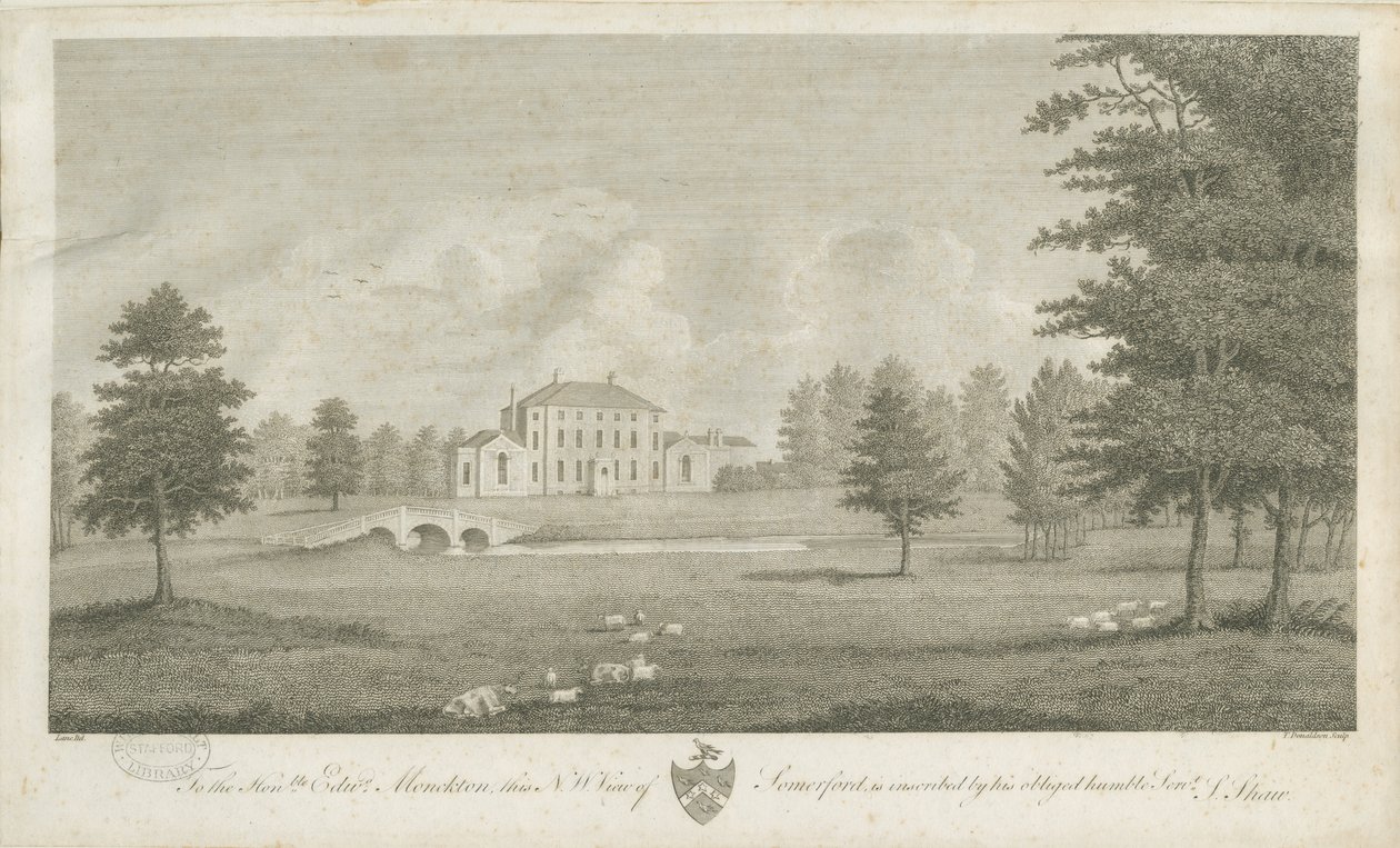 Somerford Hall: engraving, nd [late 18th cent] by Stebbing Shaw