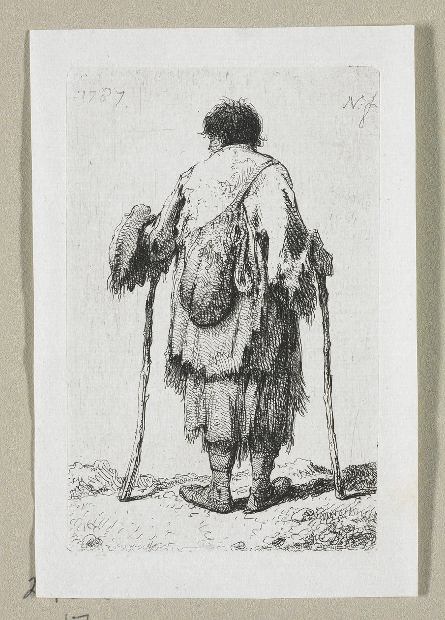 Beggar Seen from Behind by Stefan Juliusz Norblin de la Gourdaine