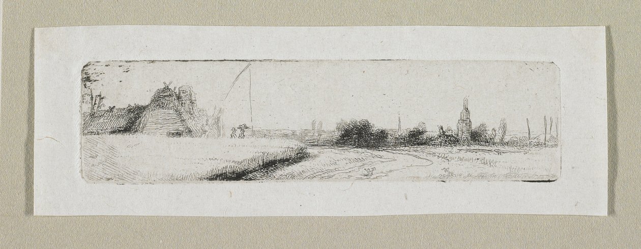 Small Landscape with Distant Village by Stefan Juliusz Norblin de la Gourdaine