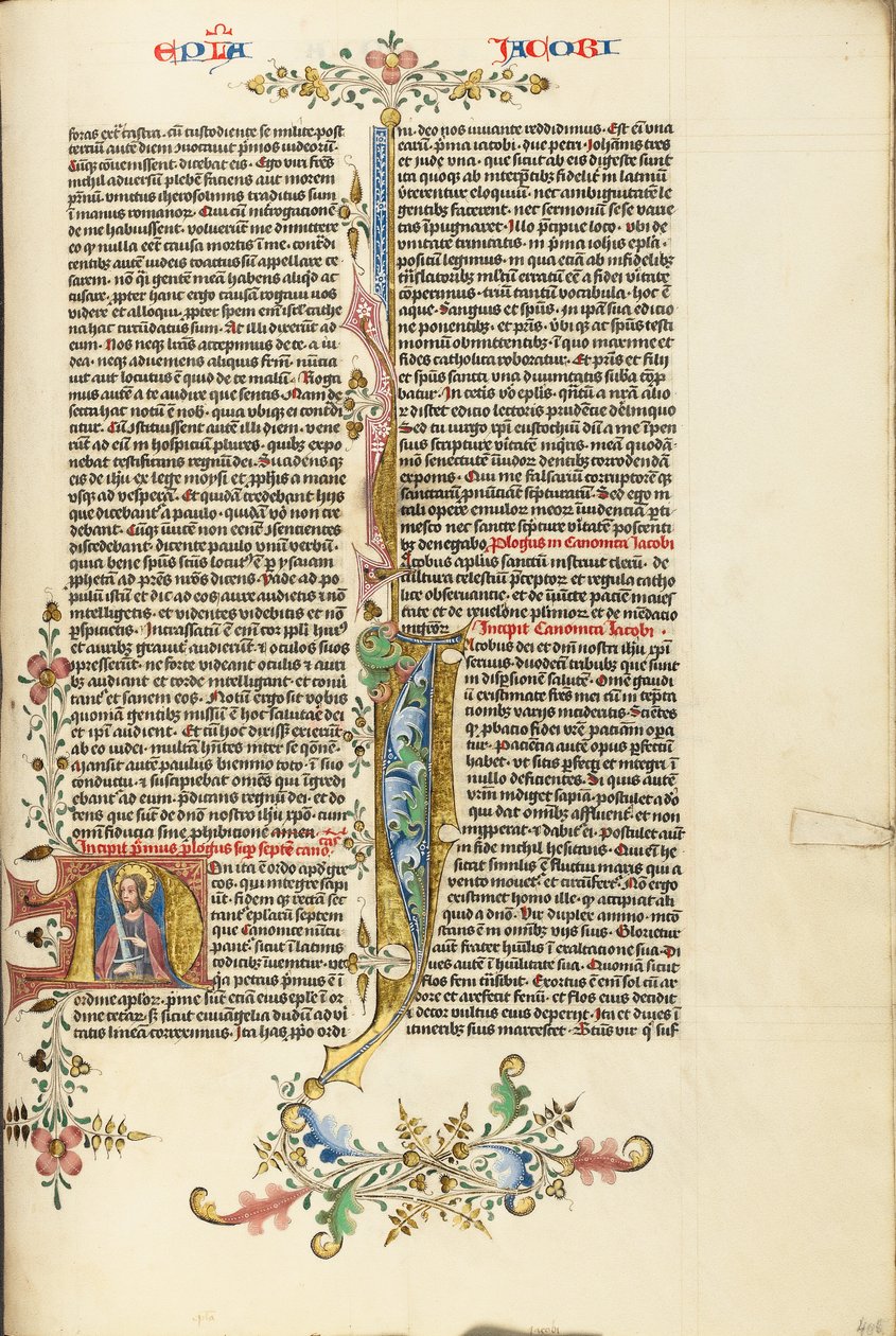 Initial N: Saint James with a Sword by Stefan Lochner