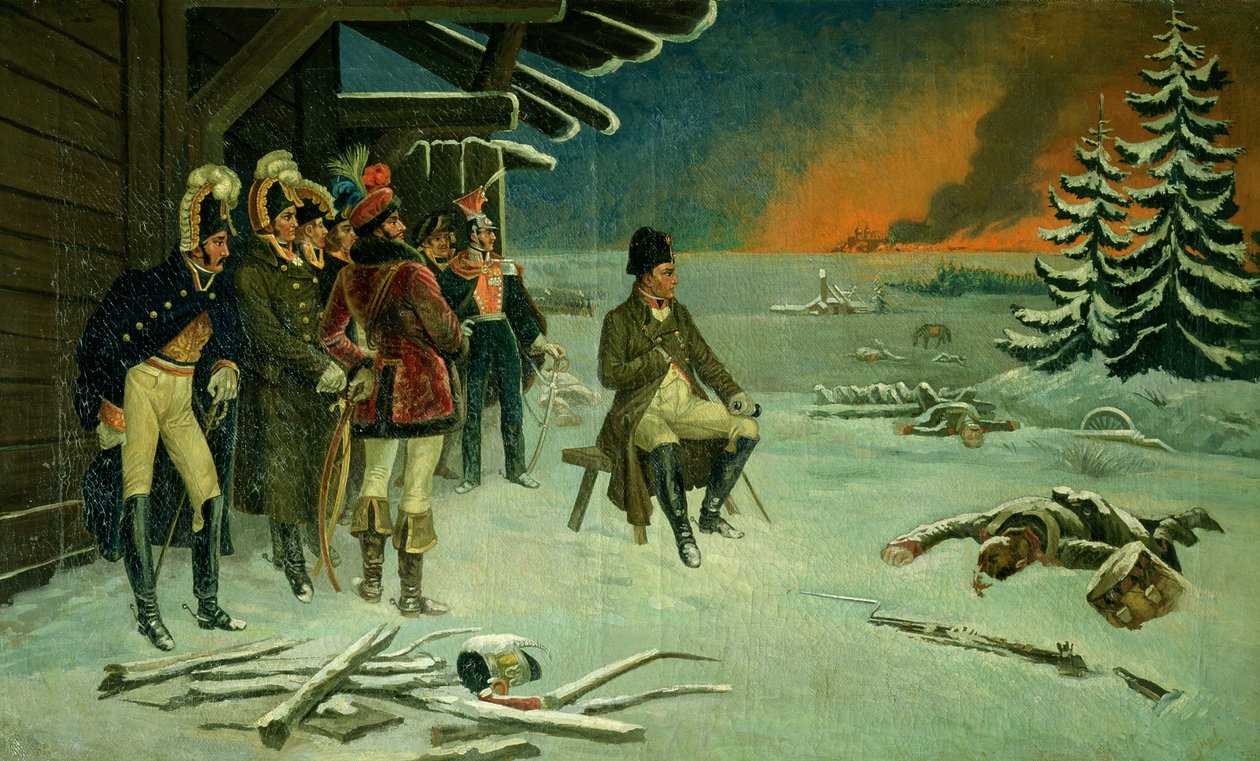Napoleon at Maly Yaroslavets by Stefan Vladislavovich Bakalowicz