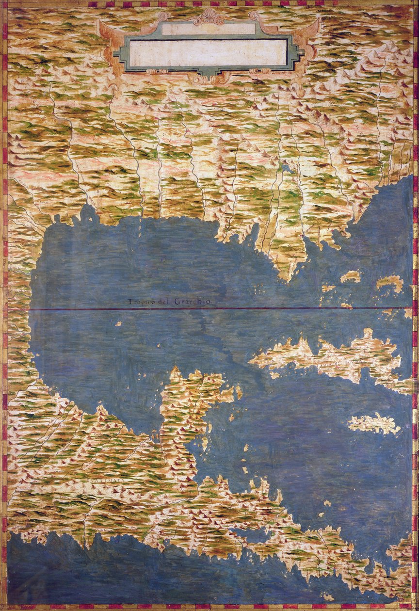 Map of Cuba and the Caribbean by Stefano Bonsignori